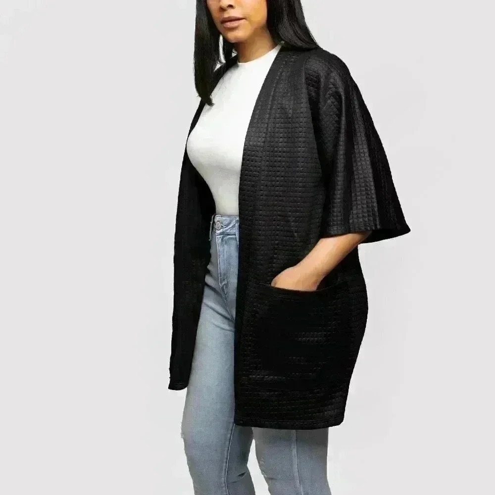 Caught Between the Two Quilted Kimono Cardigan